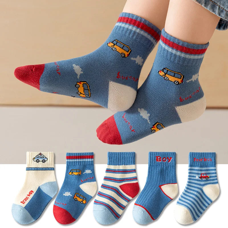 5 Pairs Cartoon Children Socks