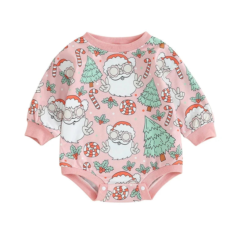 Baby Christmas Santa Gingerbread Romper