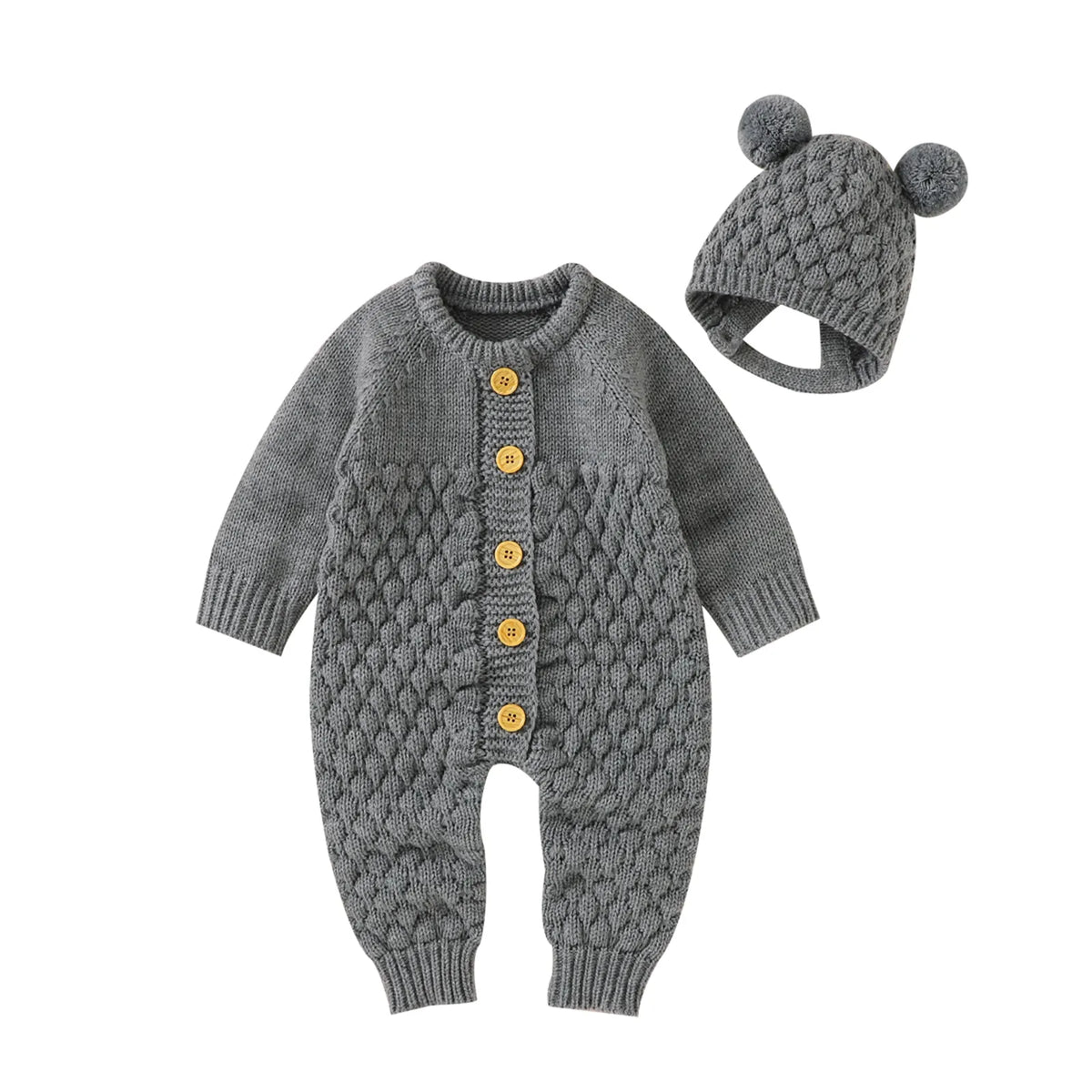 Baby 2PCS Winter Jumpsuit Bear Hat Set