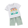Bunny Letter Print Short Sleeve T-Shirt with Solid Shorts Set
