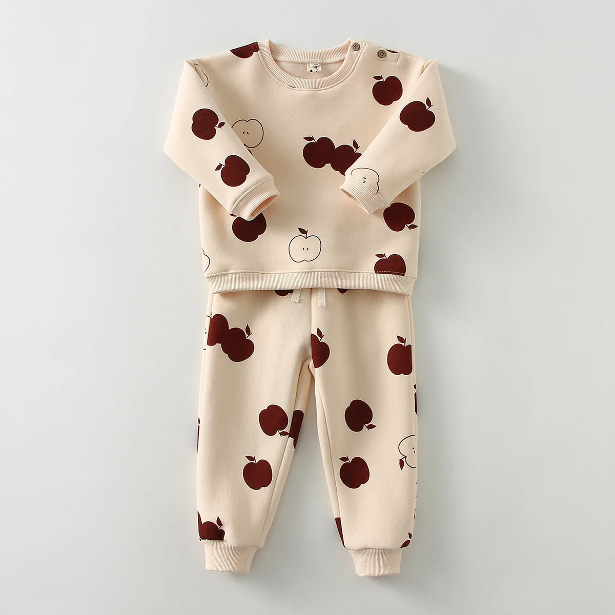 2Pcs Set Embroidery Thicken Fleece Outfit
