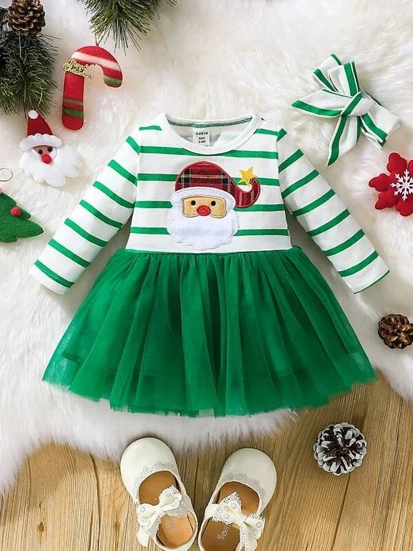 Baby Girl Blossom Bow Christmas Dress