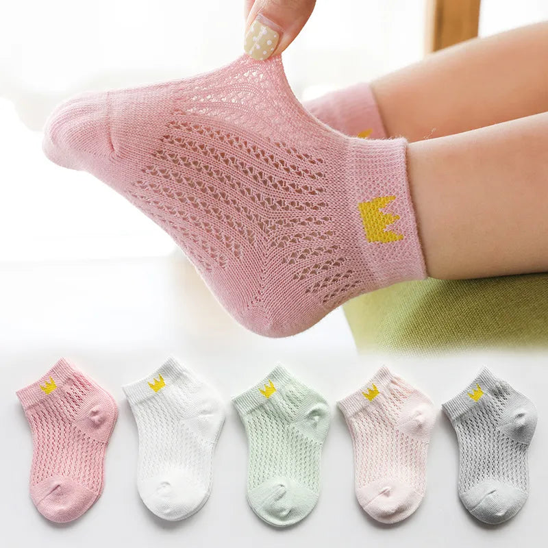 5 Pairs Socks Cotton Breathable Mesh