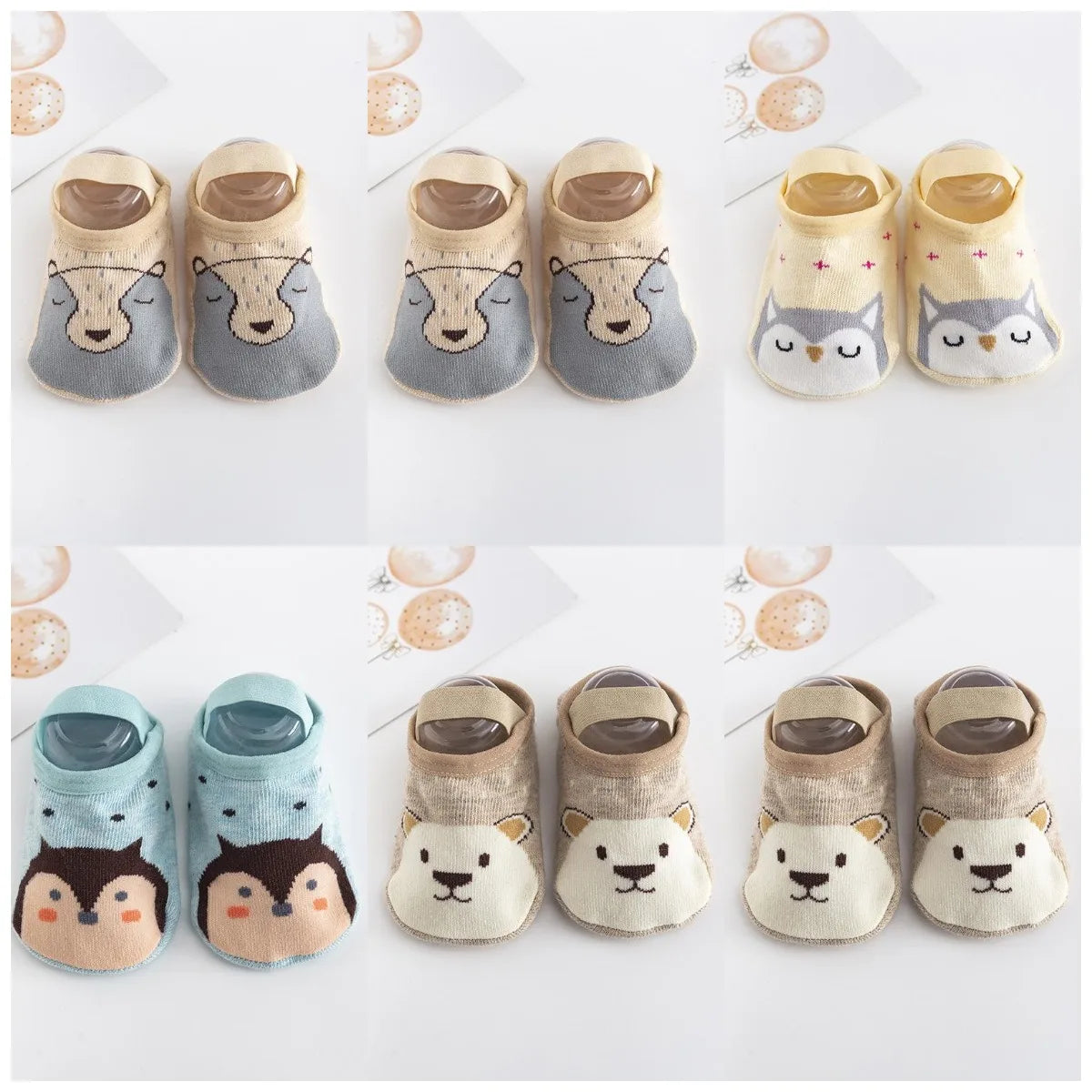 6 pairs cartoon shoes socks