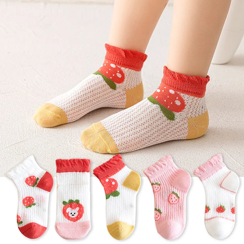 5 Pairs Socks Cotton Breathable Mesh