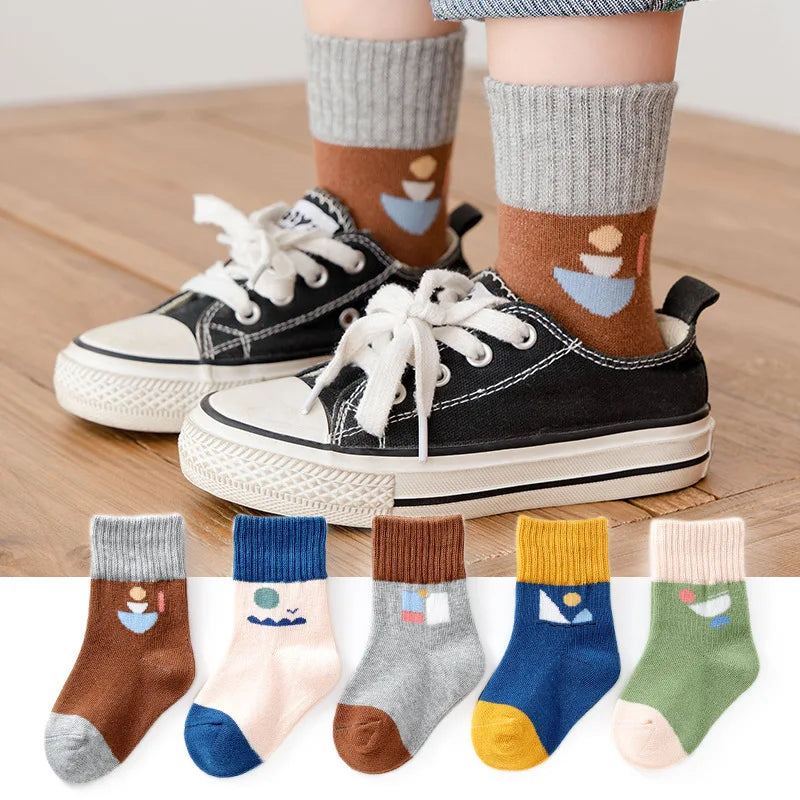 5 Pairs Cartoon Children Socks