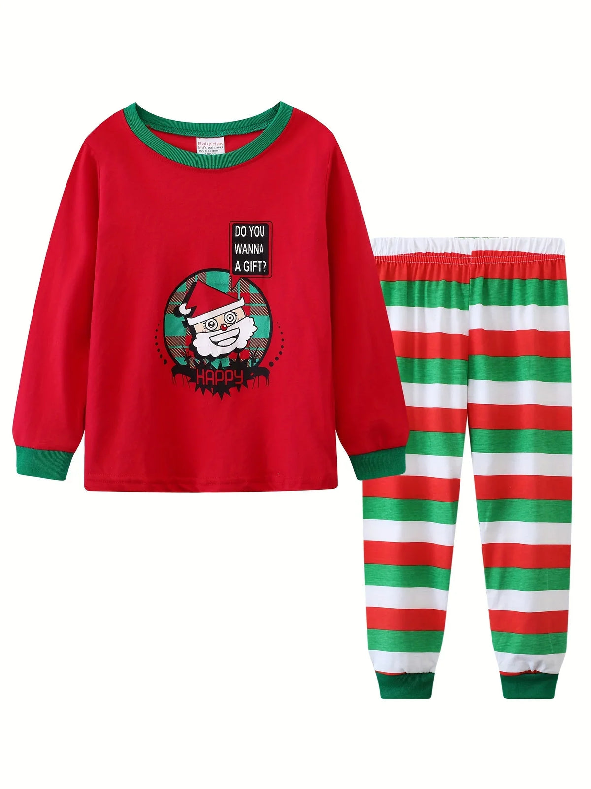 Children's Cute Cartoon Santa Claue Pajamas Sets