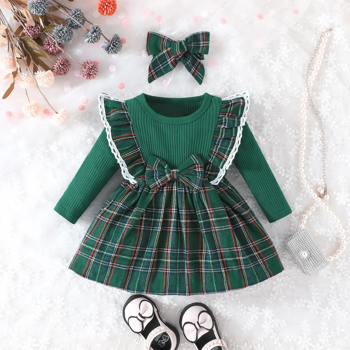 Baby Girl Blossom Bow Christmas Dress