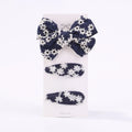 3Pcs Embroidery Flower Bow HairPins
