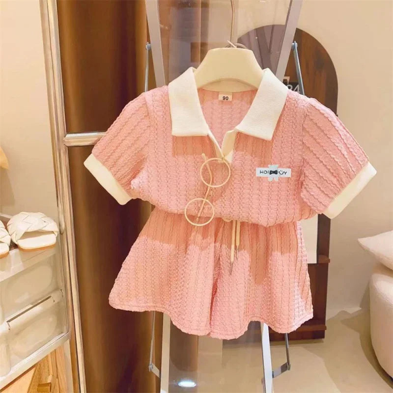 Baby Girls Clothes Set Summer Kids Cute Sweet Short Sleeve Top+Shorts 2Pcs Outfits Children Casual Comforts Sportswear Suits