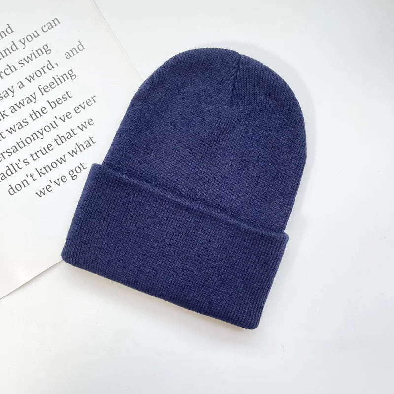 Baby Winter Knitted Hat Cuff Keep Warm Crochet Child Cap For Kids Women Men Outdoor Acrylic Solid Color Girls Boys Beanies Hats