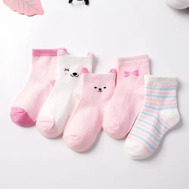 5 Pair Infant Cartoon Socks Cotton