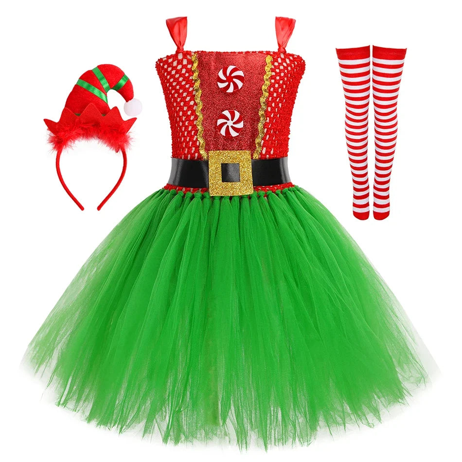 Christmas Girl Dress Baby Santa Claus