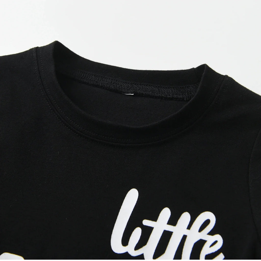"Little Man" Short Sleeves Letters Printed Tee and Shorts