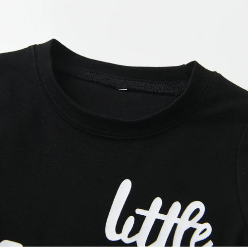 "Little Man" Short Sleeves Letters Printed Tee and Shorts