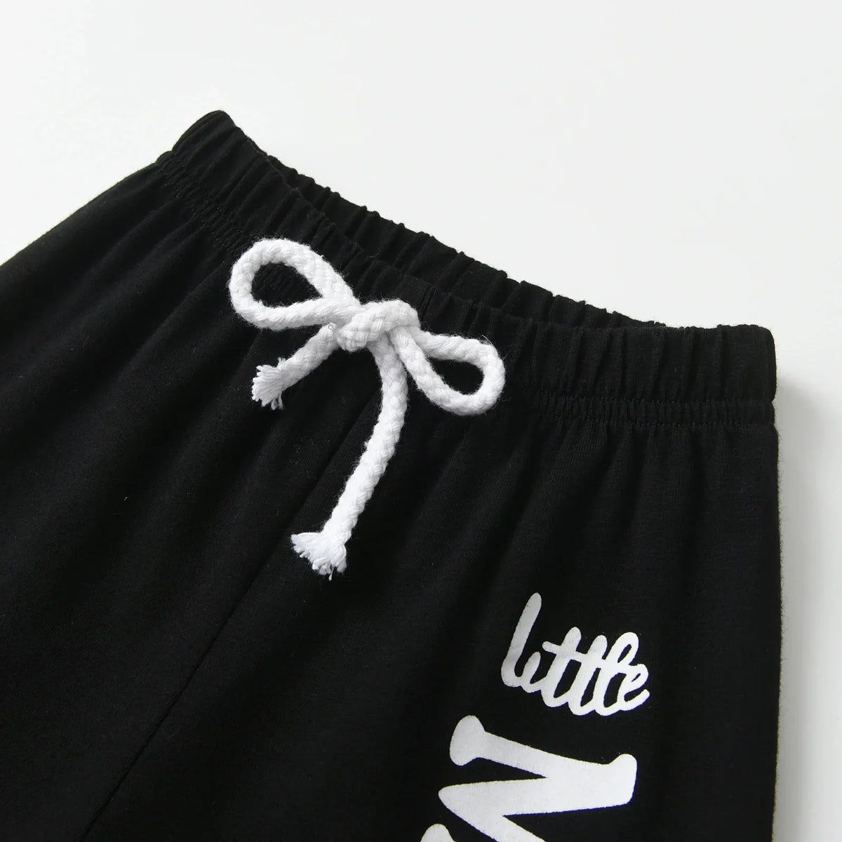 "Little Man" Short Sleeves Letters Printed Tee and Shorts