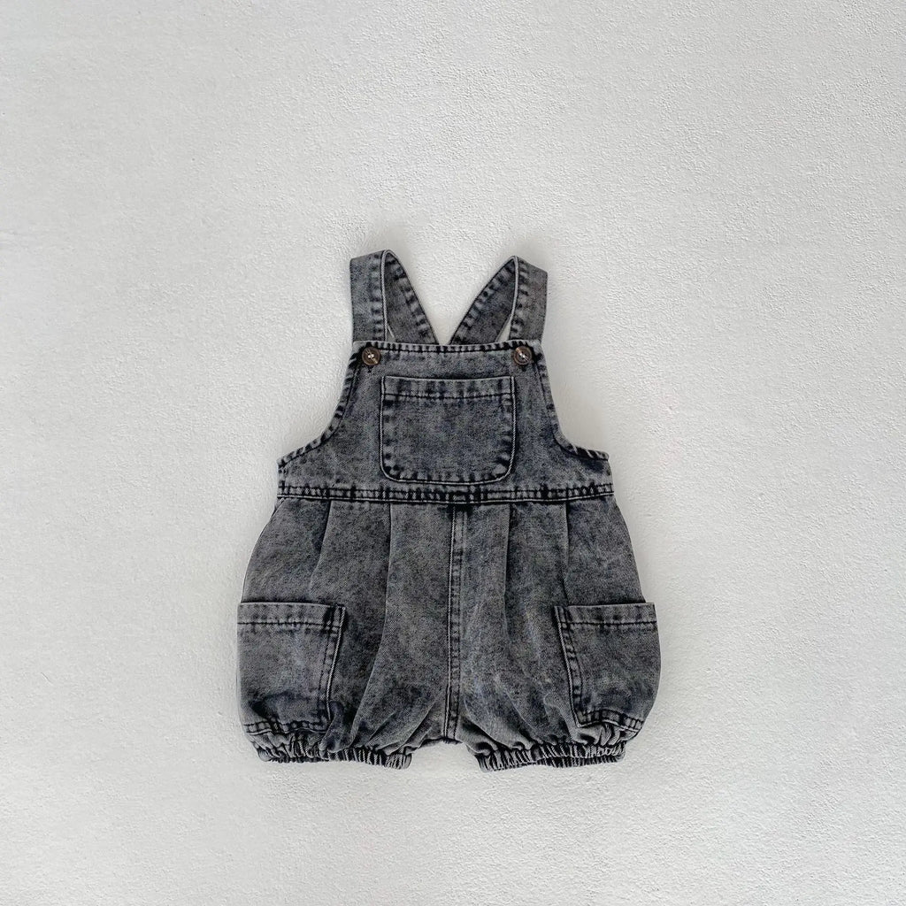 2025 Summer Outfit for Baby Boys and Girls Aged 0-3, Consisting of Denim Straps, Shorts, Two-piece Rainbow Printed T-shirt Set