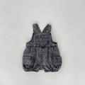 2025 Summer Outfit for Baby Boys and Girls Aged 0-3, Consisting of Denim Straps, Shorts, Two-piece Rainbow Printed T-shirt Set