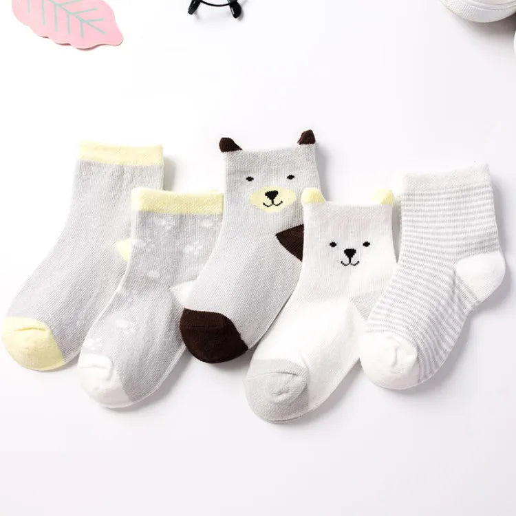 5Pairs Baby Socks Cotton Soft