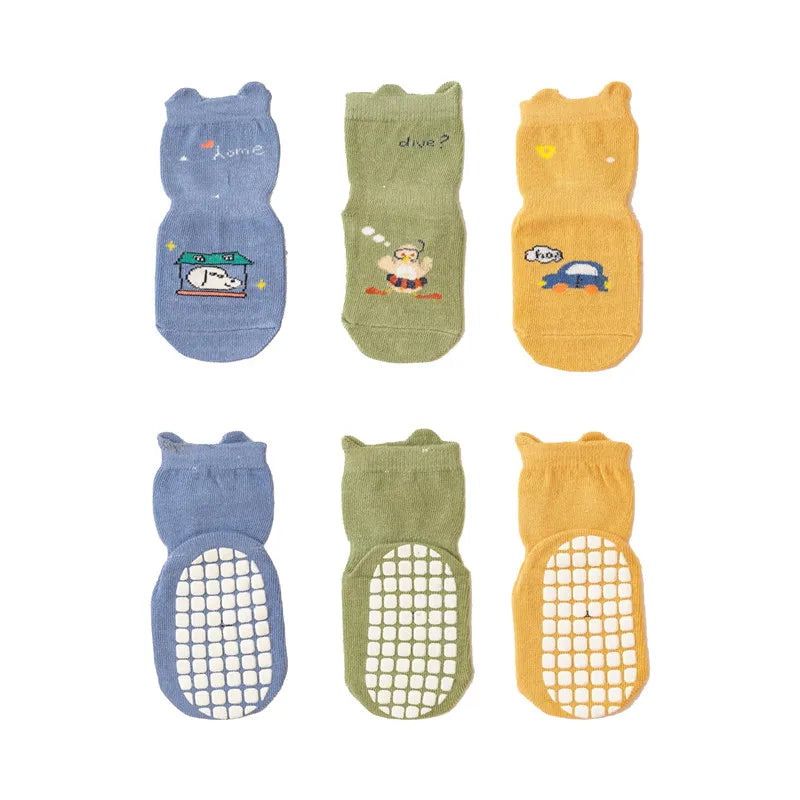 3 Pairs Cartoon Newborn Socks