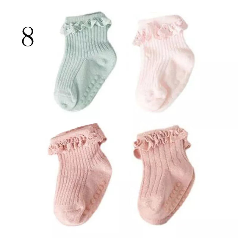 4Pair baby Girl non-slip socks