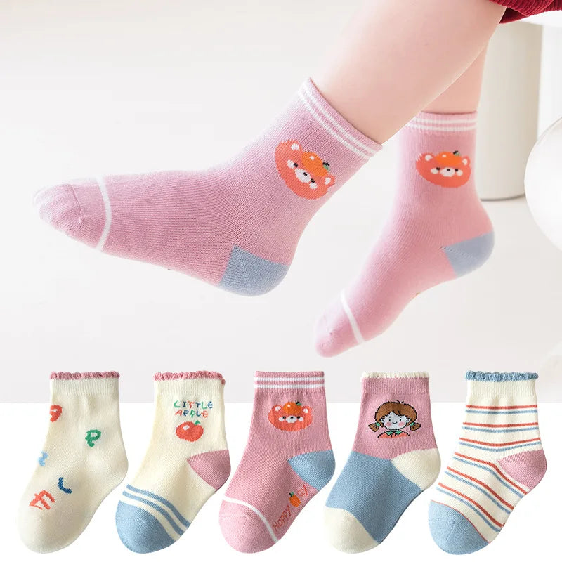 5 Pairs Cartoon Children Socks