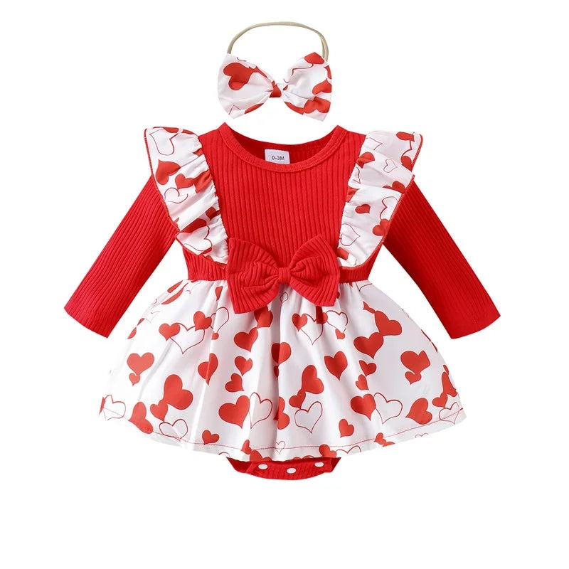 Baby Girl Valentines Day Outfit Newborn Romper Dress