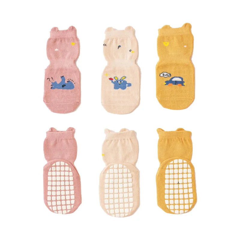 3 Pairs Cartoon Newborn Socks