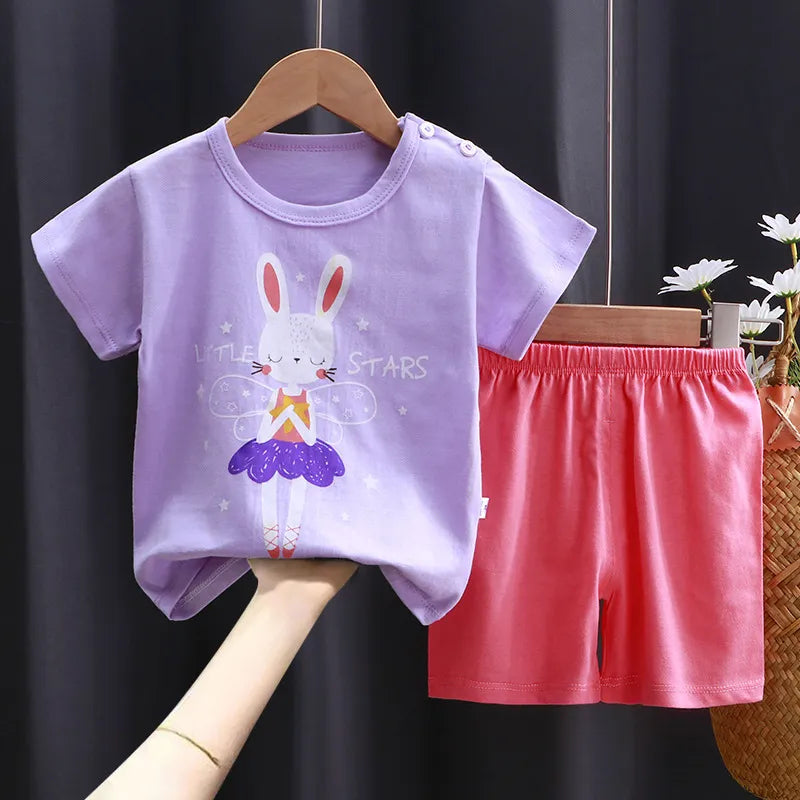 Cartoon print Newborn baby Clothes set