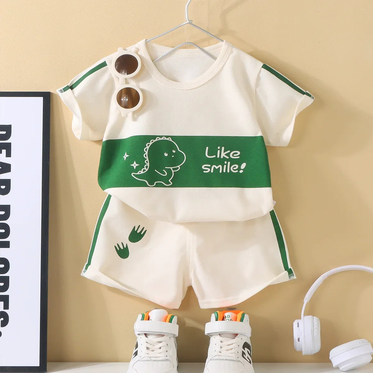 Back to School Outfits 2025 New Summer Boy Girls Beach Clothes T-Shirts+Shorts Cute Cartoon 2Pcs Kids Sets 1-7Yrs Casual Sets