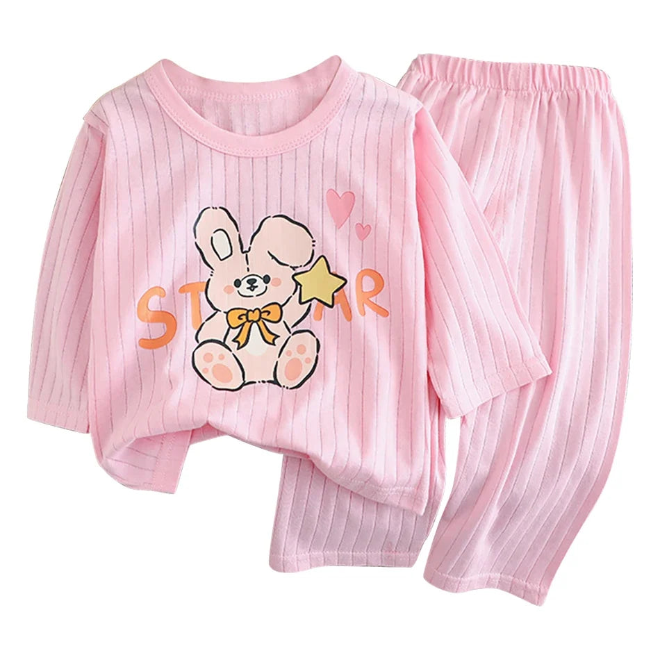 Cotton Long Sleeve and Pants Pajamas Sets