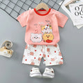 Cartoon short sleeve cotton girls Outfits