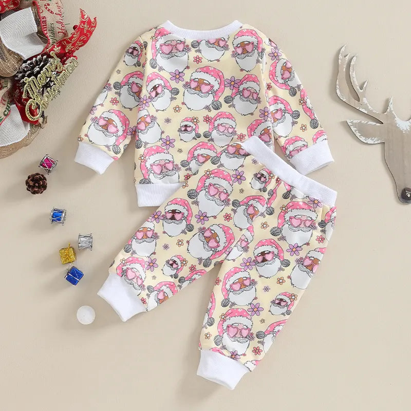 Baby Christmas Cartoon Santa Claus Print Set
