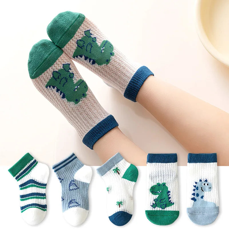 5 Pairs Socks Cotton Breathable Mesh