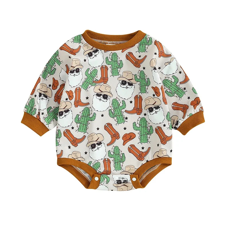 Baby Christmas Santa Gingerbread Romper
