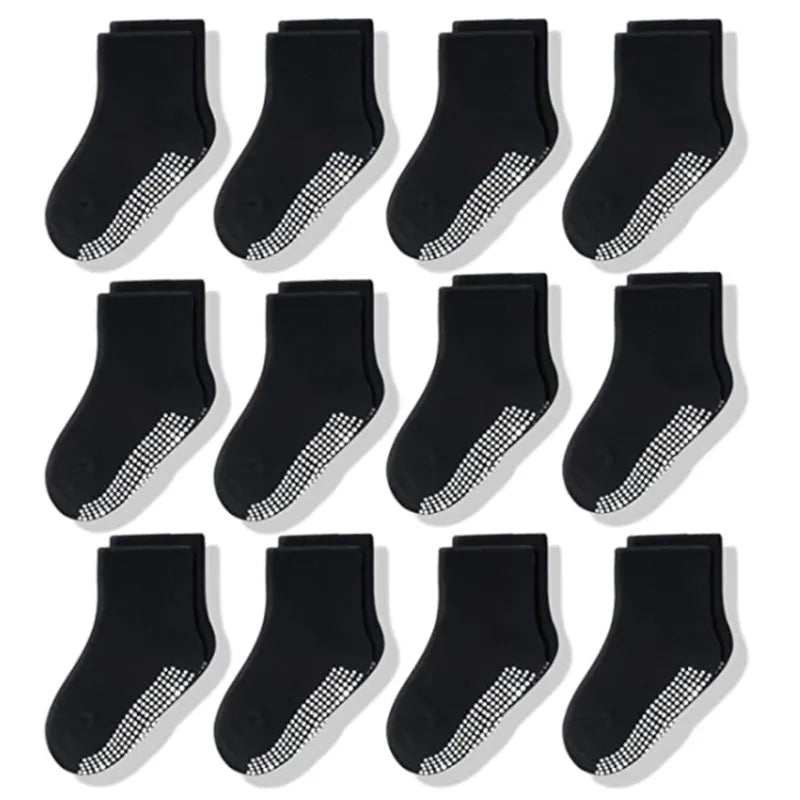 12 Pairs Cotton Non Slip Socks