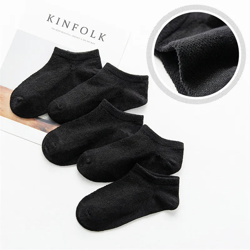 5 Pair Cotton Solid Children Socks