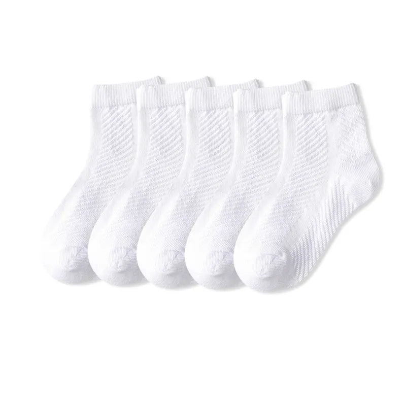 5 Pair Cotton Solid Children Socks