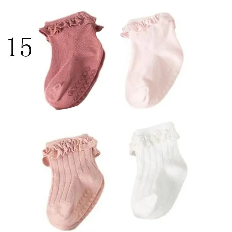 4Pair baby Girl non-slip socks