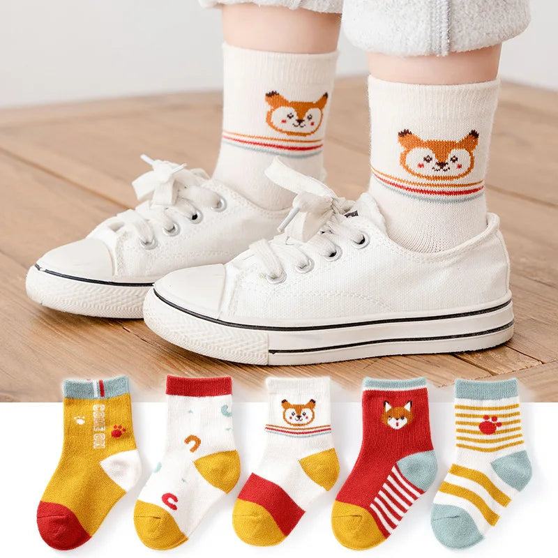 5 Pairs Cartoon Children Socks
