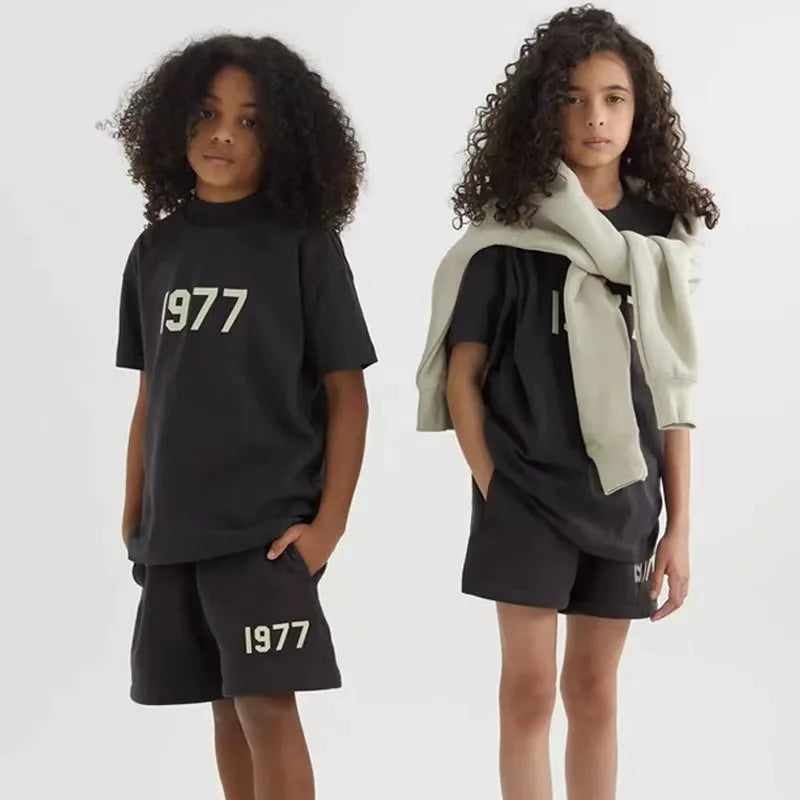 Cotton 1977 Print short sleeve Top and Bottom Set
