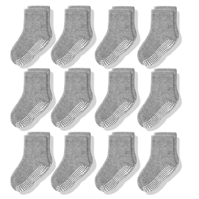 12 Pairs Cotton Non Slip Socks
