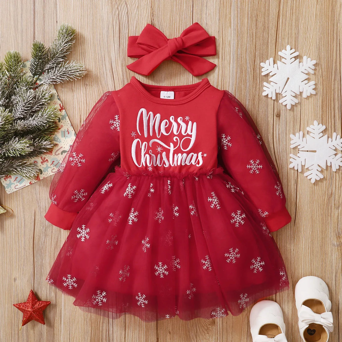 Baby Girl Blossom Bow Christmas Dress