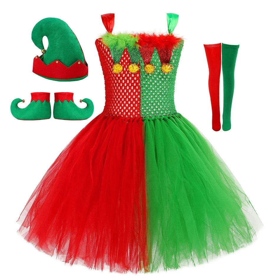 Christmas Girl Dress Baby Santa Claus