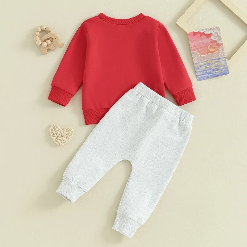 Crewneck Sweatshirt Red Jogger Pants Valentine s Day Outfit