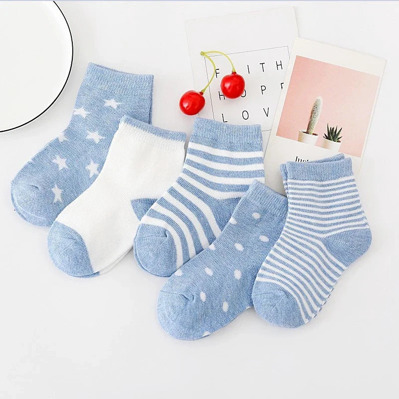 5Pairs Baby Socks Cotton Soft