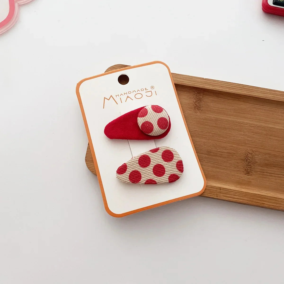 2/4PCS Red Christmas Baby Hair Pins