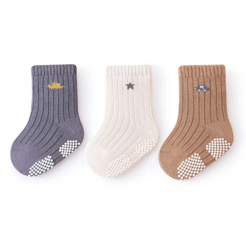 3 Pairs Kids Soft Fashion Cartoon Socks