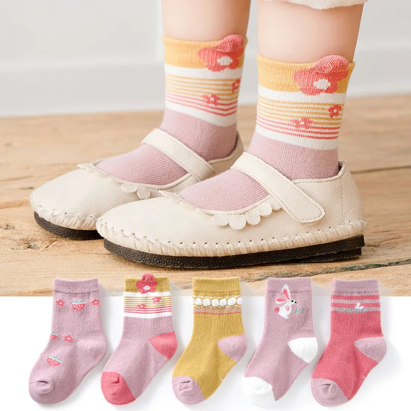 5 Pairs Cartoon Children Socks