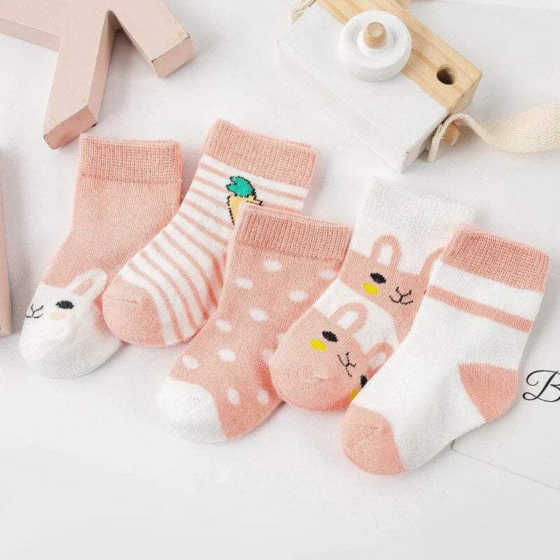5Pairs Baby Socks Cotton Soft